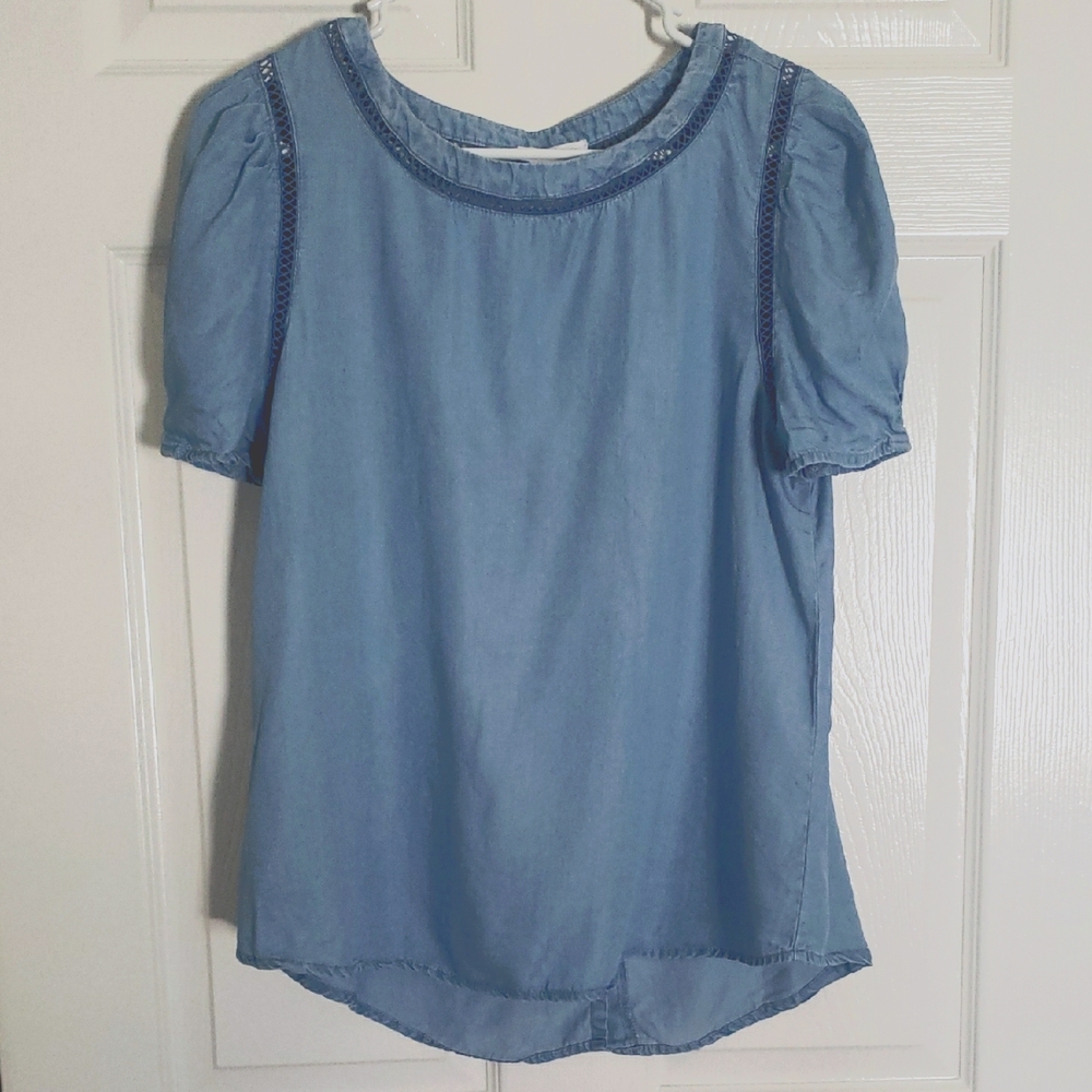Blu Pepper Chambray Denim Blouse